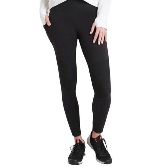 ATHLETA Excursion Black Ribbed Hybrid Joggers Leggings Size XS - Picture 2 of 9